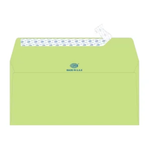FIS Laid Paper Envelopes Peel & Seal, Pack of 25 Pcs. Green Color, DL (114 x 229 mm) Size, 100 GSM – FSEE1015PGRB25