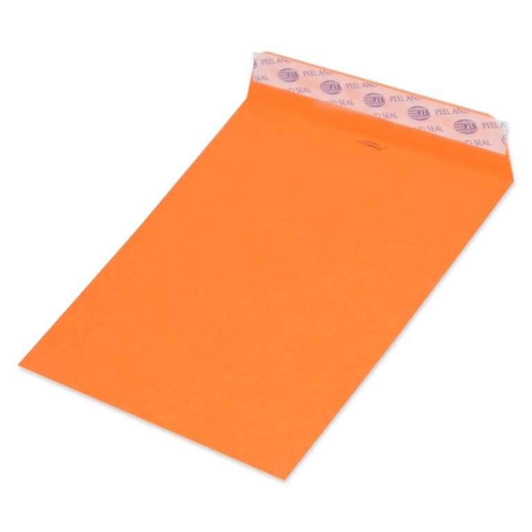 FIS Pack of 50 Neon Color Envelopes 80 GSM, Peel and Seal, Size 6 X 4 Inch, Color Orange