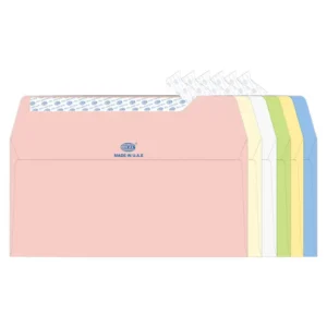 FIS Laid Paper Envelopes Peel & Seal, Pack of 25 Pcs. 6 Assorted Colors, DL (114 x 229 mm) Size, 100 GSM – FSEE1015PB625