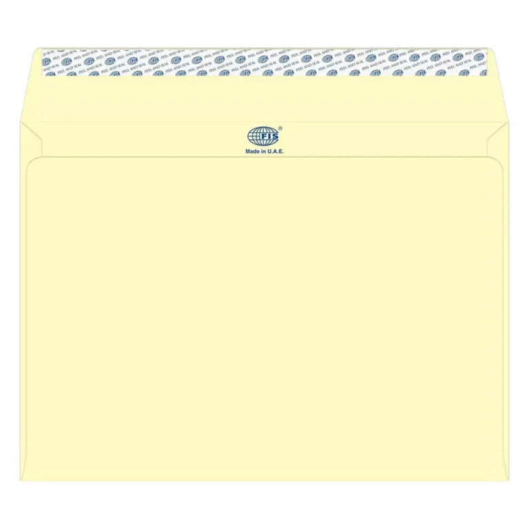 FIS FSEC8042PCR50 Colour Envelopes Peel & Seal, C4, 80 gsm, 50 pieces, Pastel Cream
