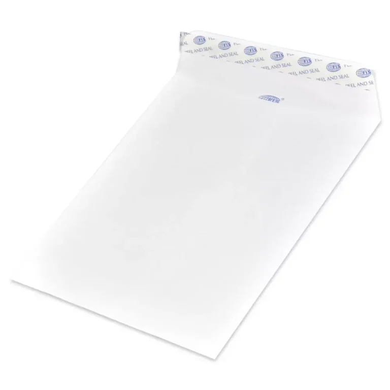 FIS Pack of 50 Executive Laid Paper Envelopes, 100 GSM, Peel and Seal, Size 7.5 X 5 Inch, Color Moon Beam White