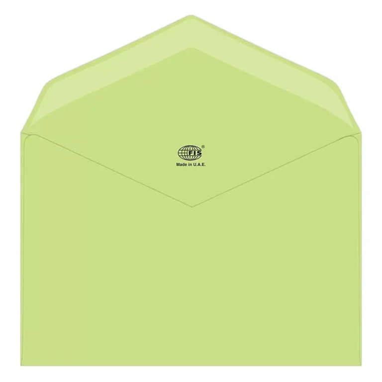FIS FSEE1020GGRB25 Executive Laid Paper Envelopes Glued, 120 × 185 mm, 100 gsm, 25 pieces, Green
