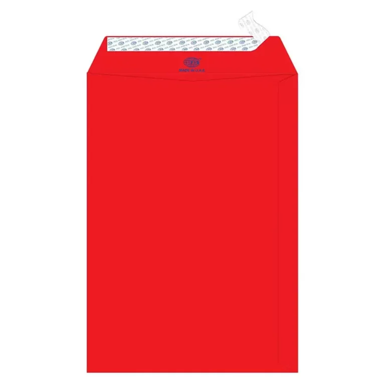 FIS FSEC8032PBRE50 Colour Envelopes Peel & Seal, 9 × 6 Inch, 80 gsm, 50 pieces, Neon Red