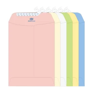 FIS Laid Paper Envelopes Peel & Seal, Pack of 25 Pcs. 6 Assorted Colors, 7.5 x 5 inch Size, 100 GSM – FSEE1030PB625