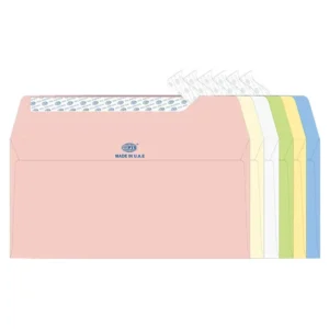 FIS Executive Laid Paper Envelopes Peel & Seal, Pack of 25 Pcs. 6 Assorted Colors, 115 x 225 mm Size, 100 GSM – FSEE1019PB625