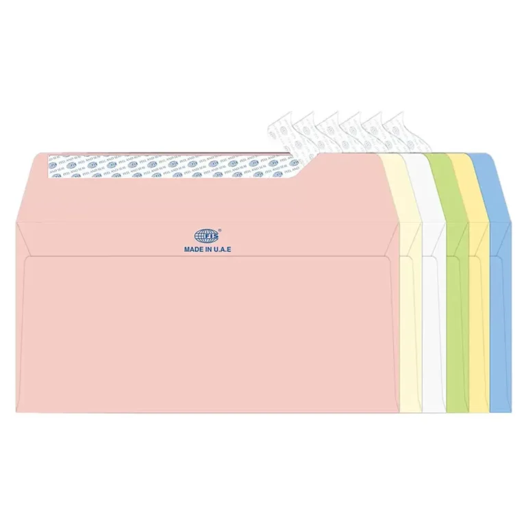 FIS FSEE1019PB625 Executive Laid Paper Envelopes Peel & Seal, 115 × 225 mm, 100 gsm, 25 pieces, Assorted