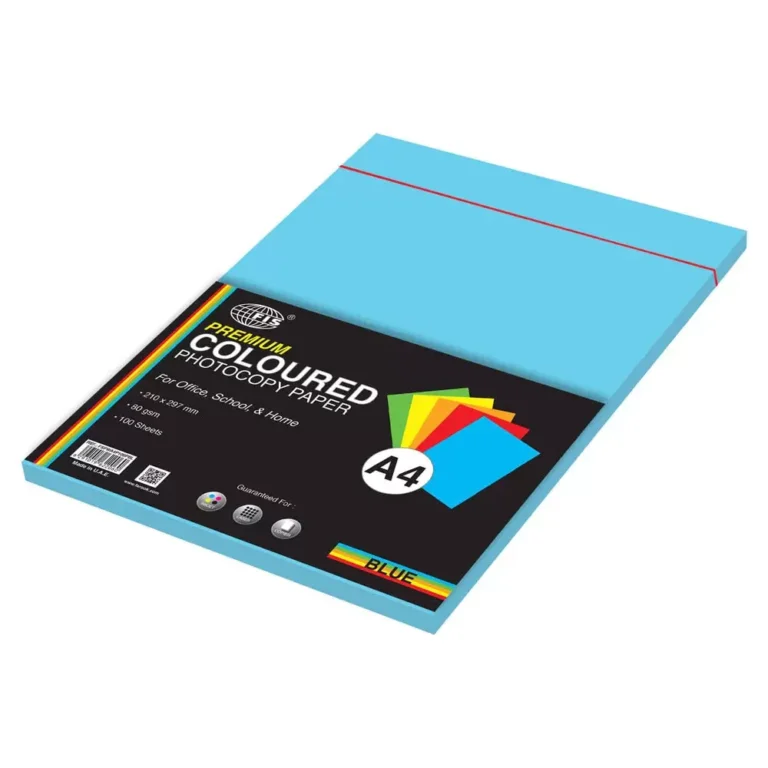 FIS FSPWA4P100PBL A4 Premium Colour Photocopy Paper, 80 gsm, 100 Sheets, Premium Blue