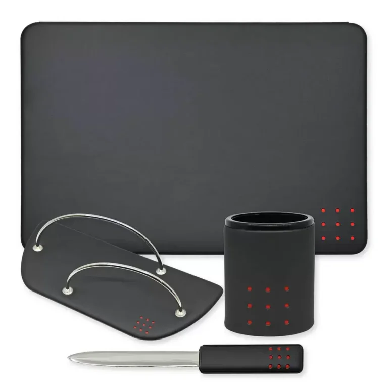 FIS UADS1831PO14 Desk Set, 4 pieces, Black