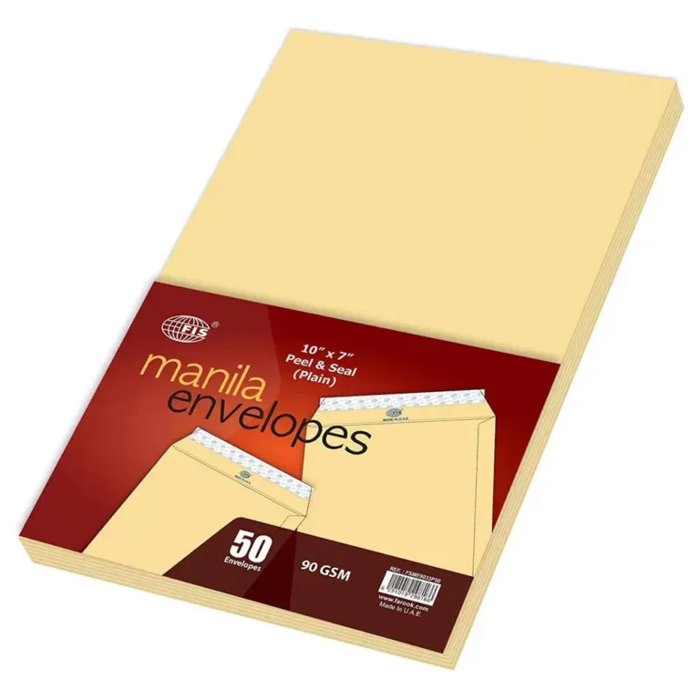 FIS FSME9033P50 Manila Envelopes, 10 × 7 in, 90 gsm, Pack of 50