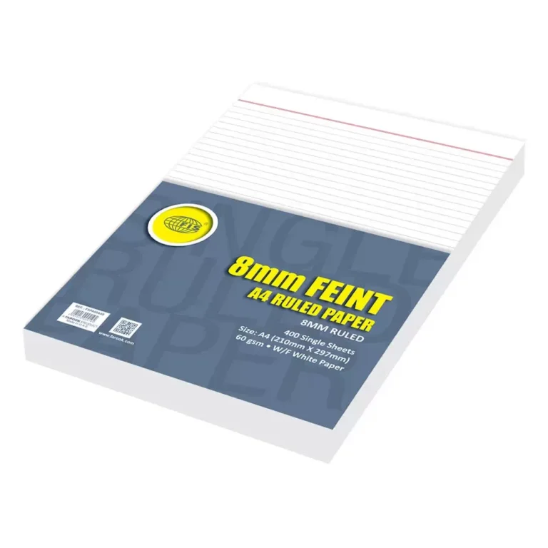 FIS FSPA60A4S A4 Feint Ruled Paper, 8mm Ruling, 400 Sheets