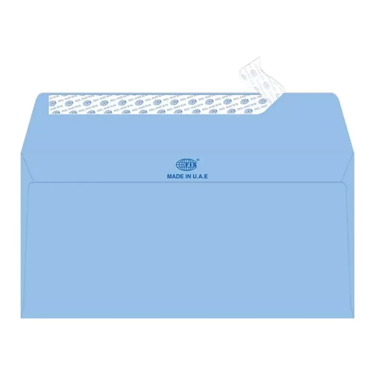 FIS FSEE1015PBLB25 Laid Paper Envelopes Peel & Seal, DL (114 × 229 mm), 100 gsm, 25 pieces, Blue