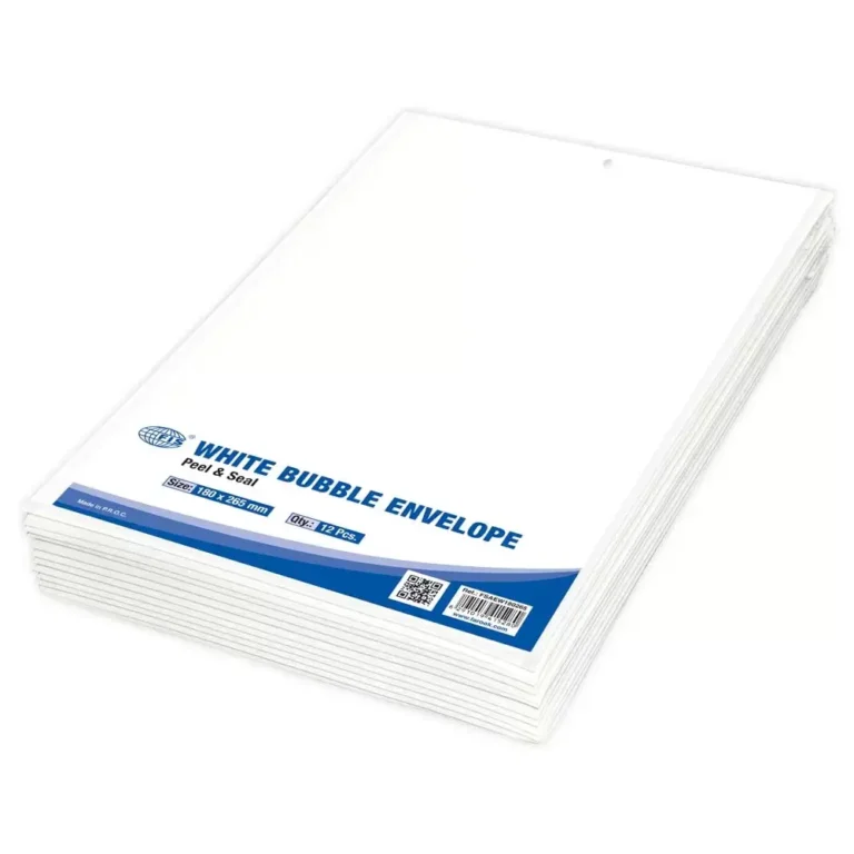 FIS FSAEW180265 White Bubble Envelopes, 180 × 265 mm, Pack of 12
