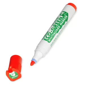 Artline Eco-Green Whiteboard Markers 2.0mm, Pack of 12 Pcs, Red Color, Polyester Fibre Tip, Bullet Style – ARMKEK-527RE