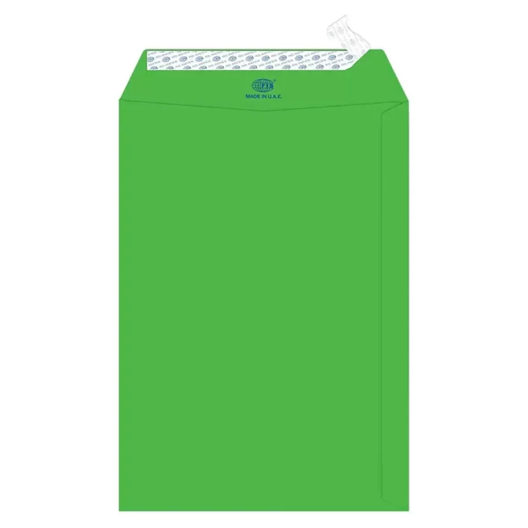 FIS FSEC8032PBGR50 Colour Envelopes Peel & Seal, 9 × 6 Inch, 80 gsm, 50 pieces, Neon Green