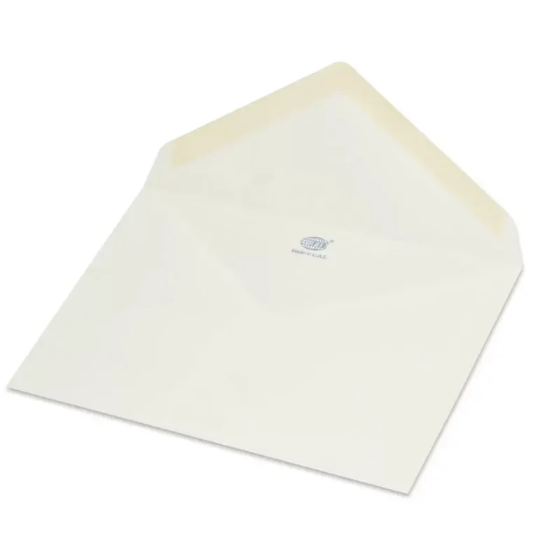 FIS Pack of 50 Executive Laid Paper Envelopes, 100 GSM, Size 120 X 185mm, Glued, Color Camelle Off White