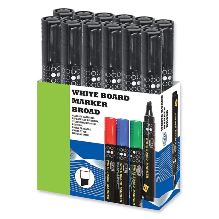 FIS FSMKWB04BK Whiteboard Markers, Broad, Black, 12 pieces