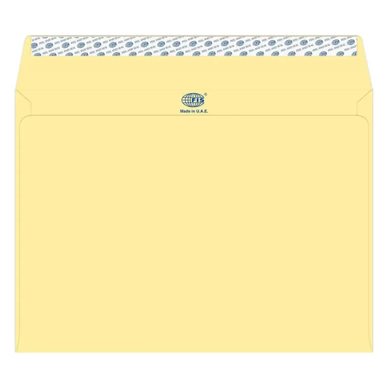 FIS FSEE1042PCR50 Laid Paper Envelopes Peel & Seal, C4, 100 gsm, 50 pieces, Cream