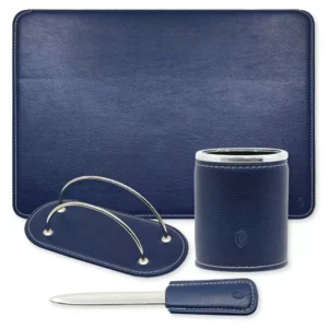 4 Pieces Desk Sets (Desk Blotter, Pen Holder, Letter Opener, Envelope Holder) Colour Texas Blue – UADS0300TS12