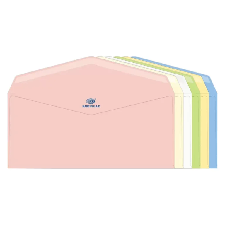 FIS FSEE1028GB625 Laid Paper Envelopes Glued, 4 × 9 inch, 100 gsm, 25 pieces, Assorted