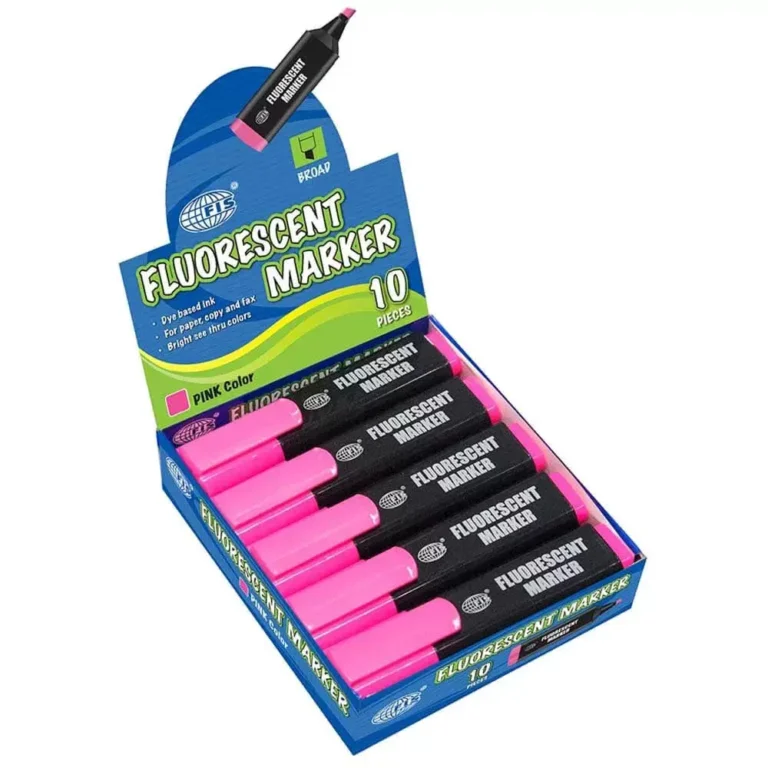 FIS FSFL05PI Fluorescent Markers, Pink, 10 pieces