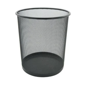 FIS Wire Mesh Waste Baskets Round Net Type, Black Color, 23 x 26 cm Size – FSWA101BK