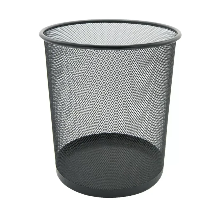 FIS FSWA101BK Round Wire mesh Waste Basket, Black, 23 × 26 cm