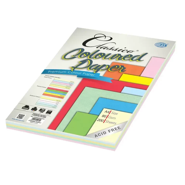 FIS FSPWA4200AASST A4 Classico Colour Photocopy Papers, 80 gsm, 200 Sheets, 5 Assorted Colors