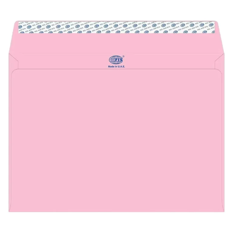 FIS FSEC8042PPI50 Colour Envelopes Peel & Seal, C4, 80 gsm, 50 pieces, Pastel Pink