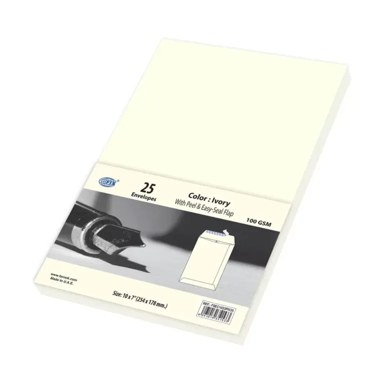 FIS FSEC1033PIV25 Colour Envelopes Peel & Seal, 10 × 7 Inch, 100 gsm, 25 pieces, Ivory