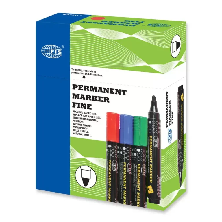 FIS FSMKPF04RE Permanent Markers, Fine, Red, 12 pieces