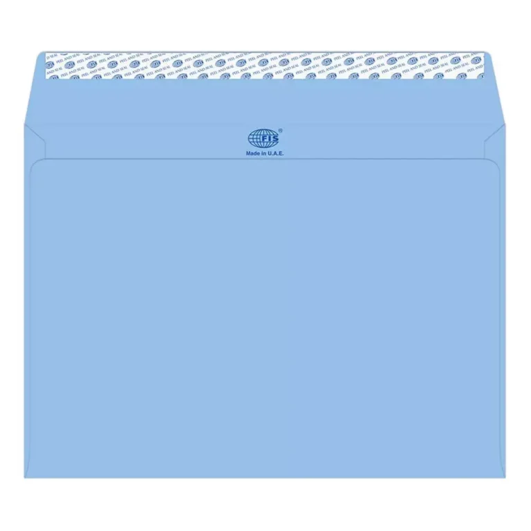 FIS FSEE1042PBLB25 Executive Laid Paper Envelopes Peel & Seal, C4, 100 gsm, 25 pieces, Blue