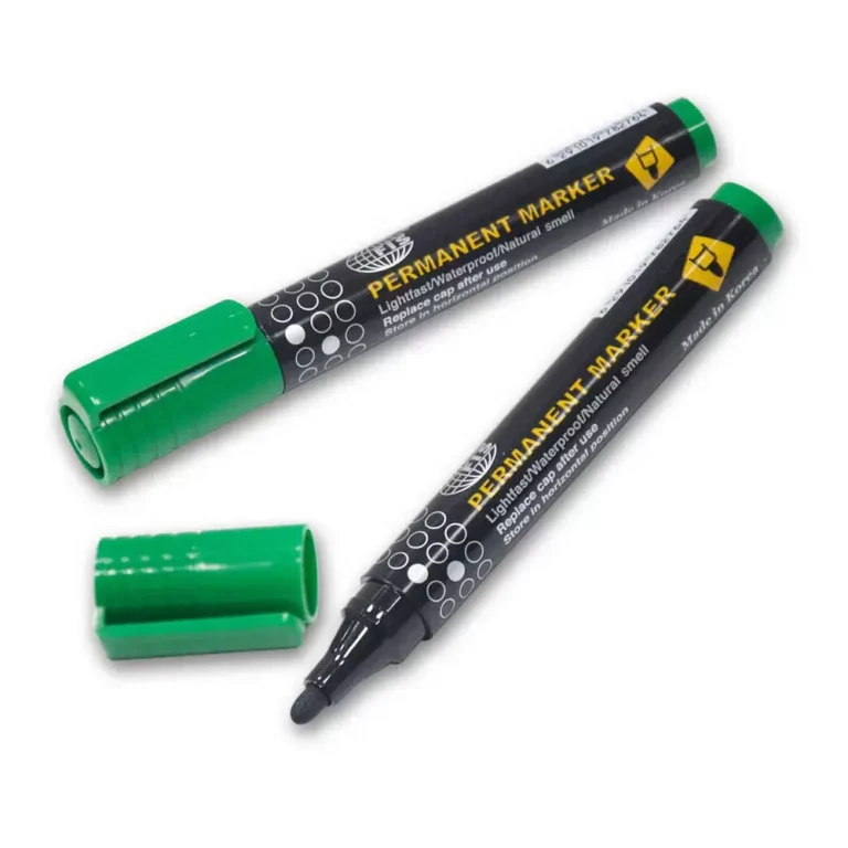 FIS FSMKPF04GR Permanent Markers, Fine, Green, 12 pieces
