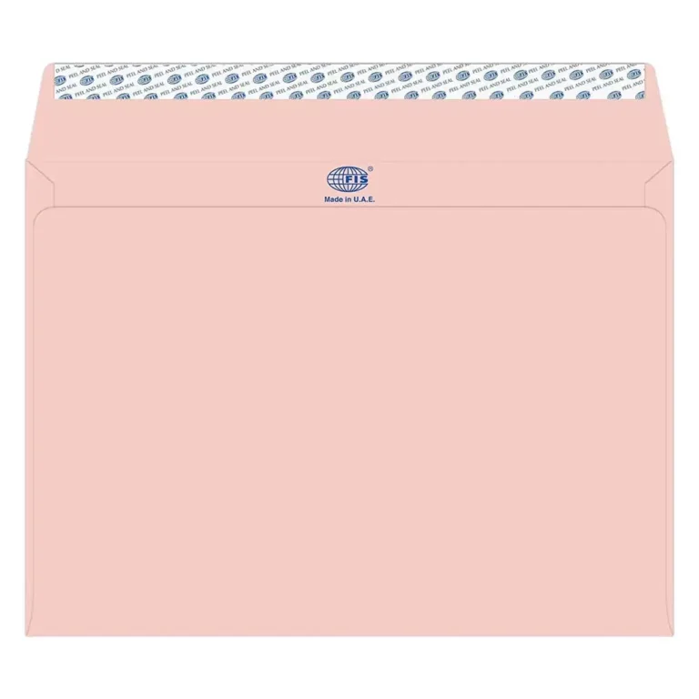 FIS FSEE1042PPIB25 Executive Laid Paper Envelopes Peel & Seal, C4, 100 gsm, 25 pieces, Pink