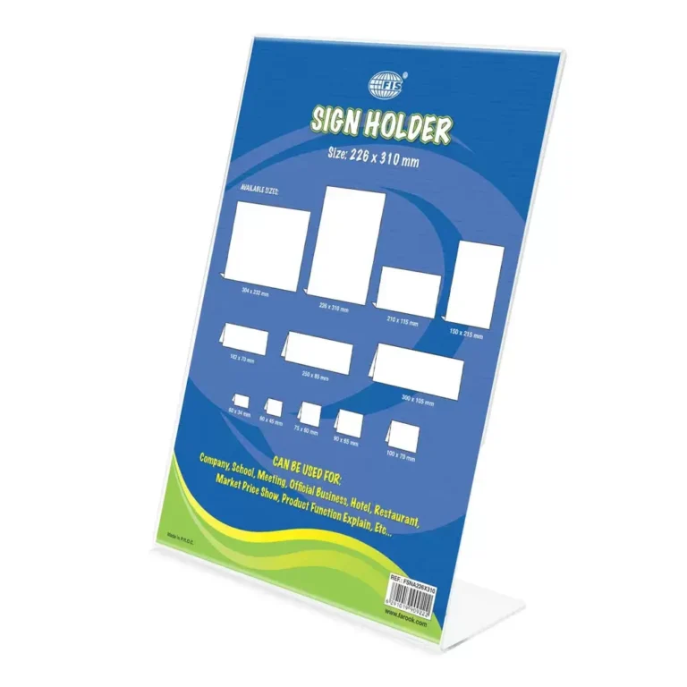 FIS FSNA226X310 L-Shape Sign Holders Upright, 226 x 310 mm Size