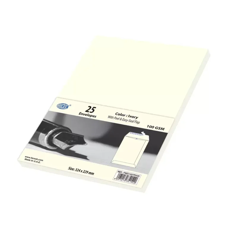 FIS FSEC1027PIV25 Colour Envelopes Peel & Seal, C4, 100 gsm, 25 pieces, Ivory