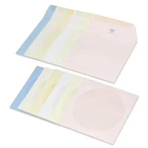 FIS Pack of 30 Executive Laid Paper Envelopes, 100 GSM, Size 125 X 125mm, Glued, Window, Color Assorted 6 Colors