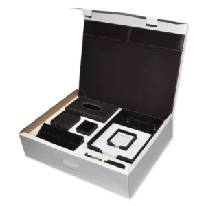 9-Piece FIS Executive Desk Set Italian PU, Cream – FSDS172CR