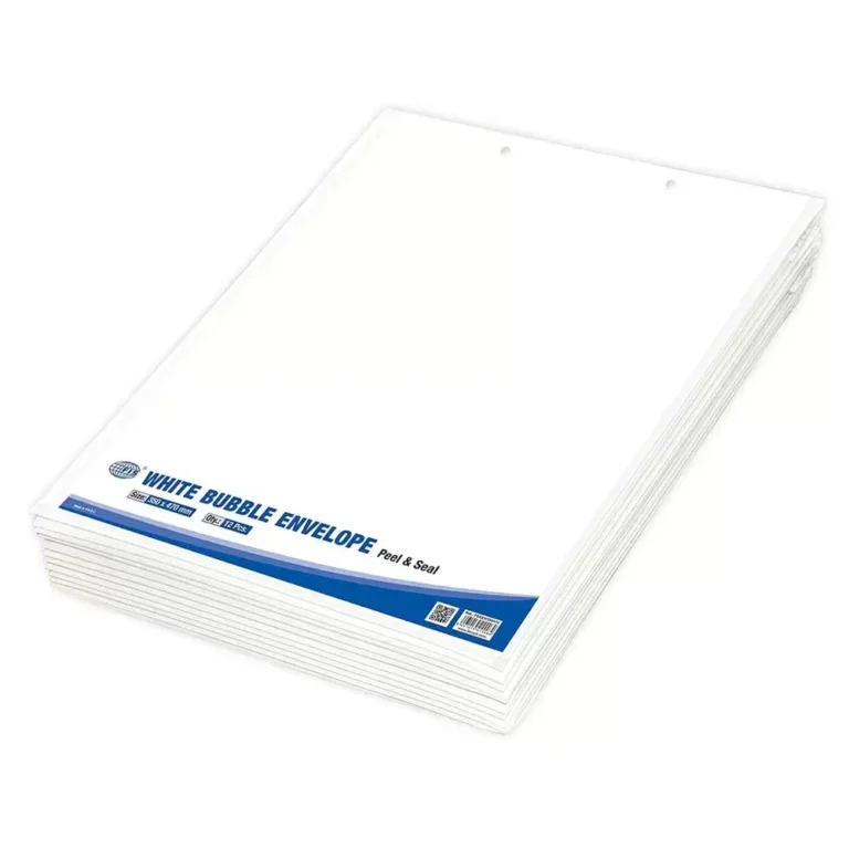 FIS FSAEW350470 White Bubble Envelopes, 350 × 470 mm, Pack of 12