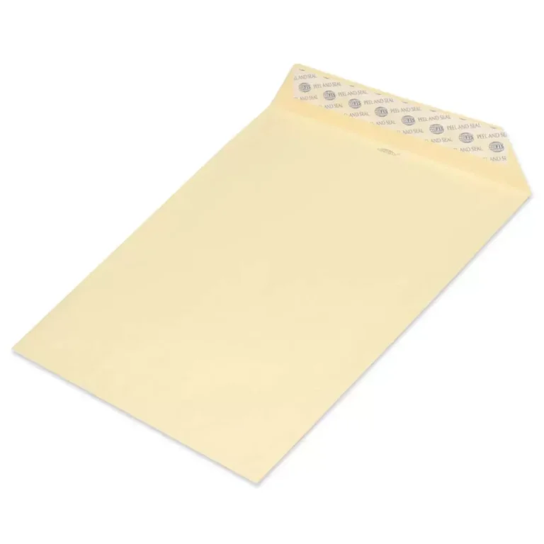 FIS Pack of 50 Pastel Color Envelopes, 80 GSM, Peel and Seal, Size C5(229 X 162mm) Color Pastel Cream