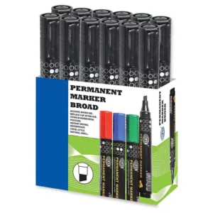 Fis Permanent Markers – Broad 12 Pieces (black) – FSMKPB04BK