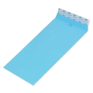 FIS Pack of 50 Neon Color Envelopes, 80 GSM, Peel & Seal, Size 9 X 4 Inch, Color Blue