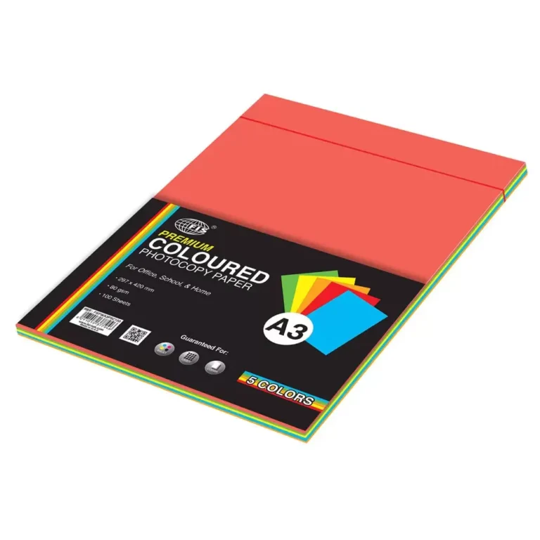 FIS FSPWA3P5C100 A3 Premium Colour Photocopy Paper, 80 gsm, 100 Sheets, 5 Assorted Premium