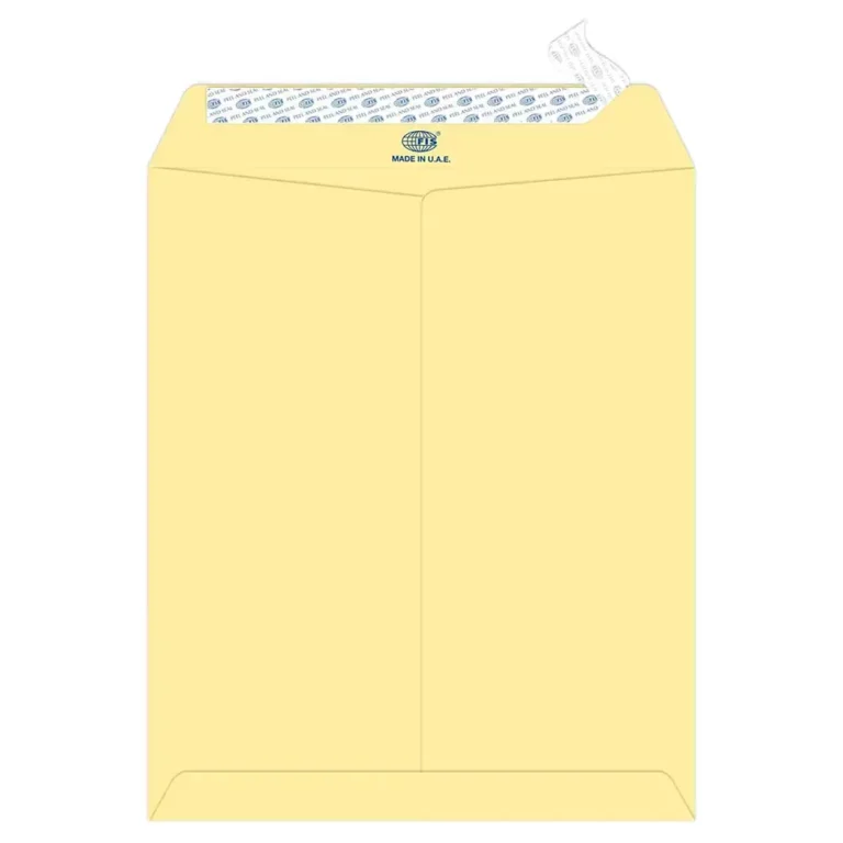 FIS FSEE1034PBCR50 Executive Laid Paper Envelopes Peel & Seal, 12 × 10 Inch, 100 gsm, 50 pieces, Cream