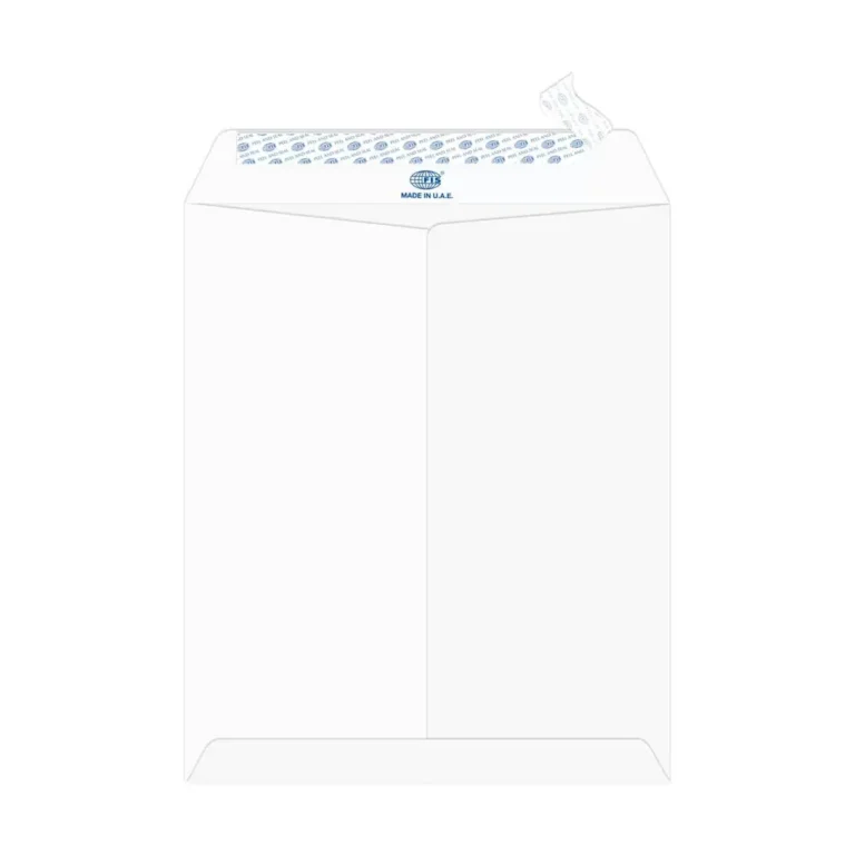 FIS Pack of 50 Executive Laid Paper Envelopes, 100 GSM, PeelandSeal, Size 12 X 10 Inch, Color Moon Beam White
