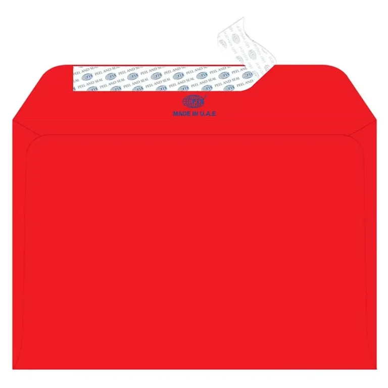 FIS FSEC8026PBRE50 Colour Envelopes Peel & Seal, C5, 80 gsm, 50 pieces, Bright Red