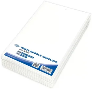 FIS White Bubble Envelopes, Peel and Seal, Pack 12 Pieces, 120X215 mm Size – FSAEW120215
