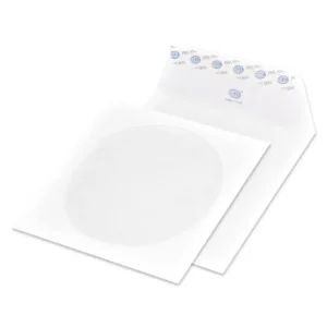 FIS Pack of 25 White Envelopes, 100 GSM, Peel & Seal With Window, Size 125 X 125mm