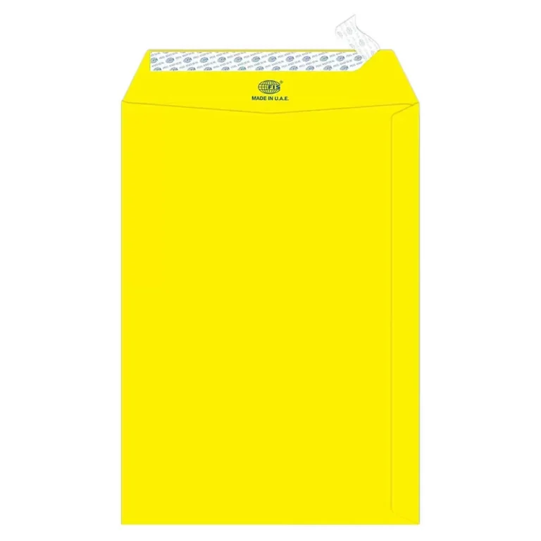 FIS FSEC8032PBLE50 Colour Envelopes Peel & Seal, 9 × 6 Inch, 80 gsm, 50 pieces, Neon Lemon