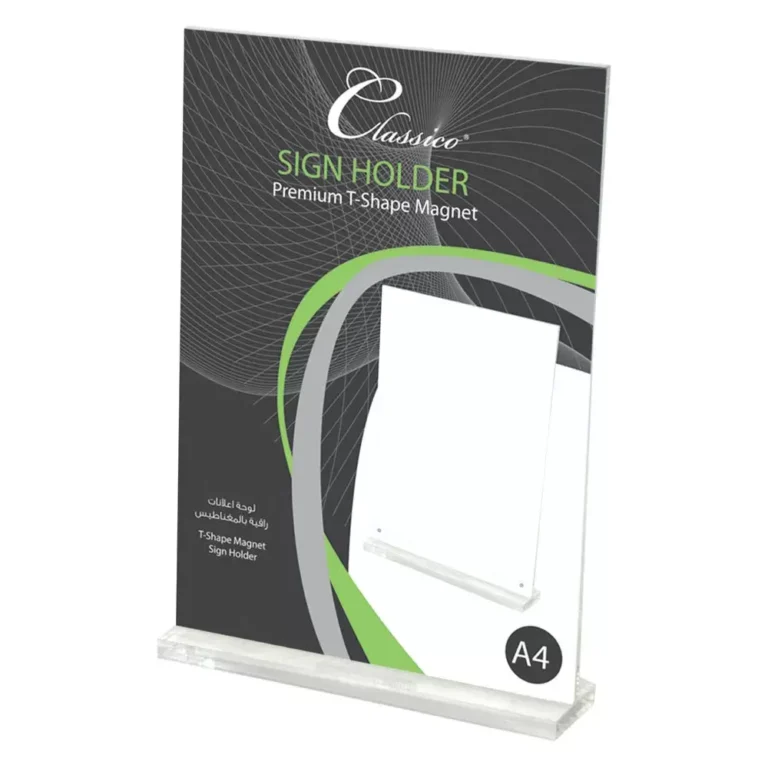 FIS FSNA1305 Sign Holder Premium T-Shape Magnet, A4 Size