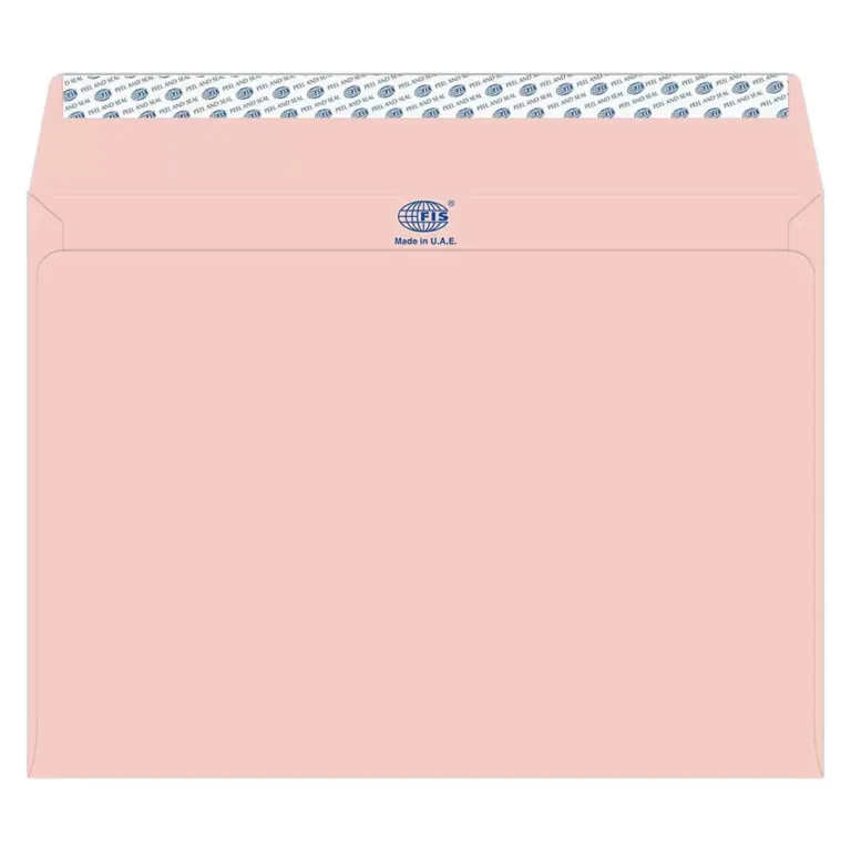 FIS FSEE1042PPI50 Laid Paper Envelopes Peel & Seal, C4, 100 gsm, 50 pieces, Pink